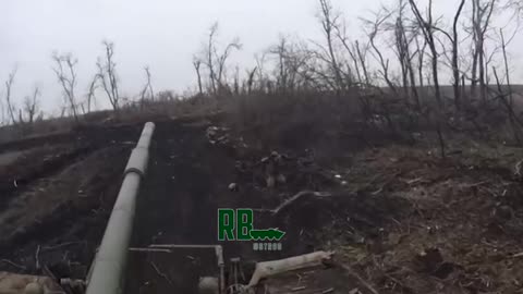 RF ank at the positions of Ukrainian near Chervonopopovka