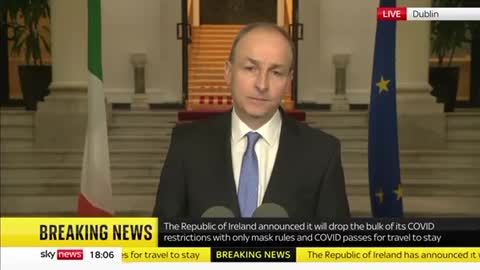 BREAKING! Irish PM Micheál Martin announces that almost ALL COVID-19 restrictions will be lifted