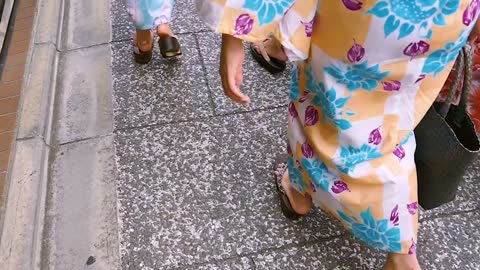 Dress in a Japanese kimono