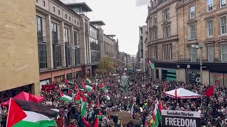 Massive pro-Palestine protest in Glasgow, Scotland