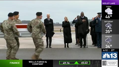 President Biden, first lady attend dignified transfer for U.S. soldier killed in strike