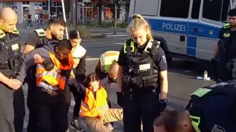 ECO ACTIVISTS are arrested in Germany