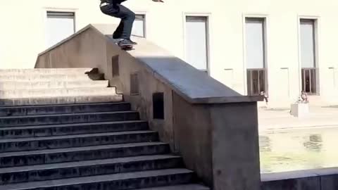 Skateboard Leaping Stairs