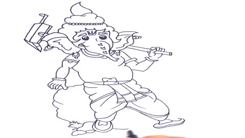 Drawing a Beautiful Ganesh Chaturthi Illustration