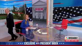 Biden walks off set before MSNBC host is finished talking: ‘The Biden presidency in one clip’