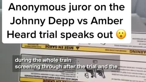 Anonymous juror on theJohnny Depp vs AmberHeard trial speaks out
