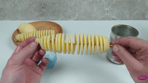 How To Make A Spiral Potato Cutter || DIY Spring Potato Machine