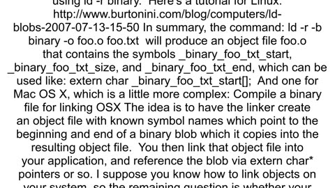 Is there a way to load a binary file as a const variable in C at compile time