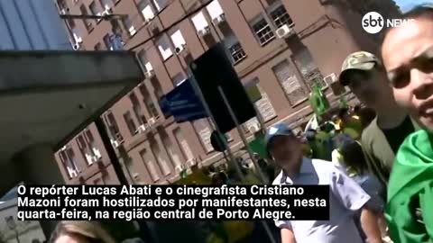 Equipe do SBT Rio Grande do Sul é hostilizada por manifestantes em Porto Alegre