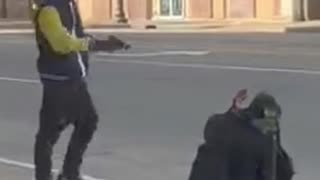 Gunman shoots homeless man in the streets.