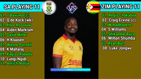 T20 World Cup 2022 South Africa vs Zimbabwe 18th Match final playing 11 Sa vs Zim playing 11