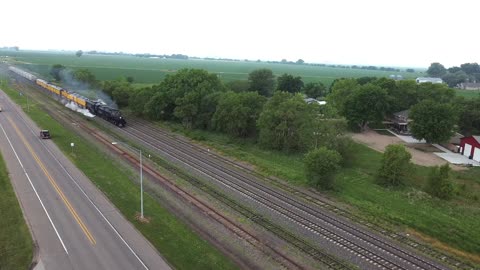 Big Boy 4014 Locomotive Passes Through Central City, Neb.