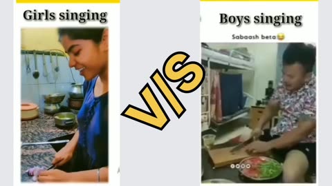 Girl singing VS Boys singing funny Boys vs girls #funnyvideo #viralvideo #short #bollywood