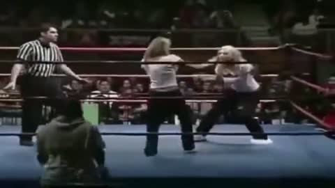 WWE Women Wrestler open pants and bra independent fight