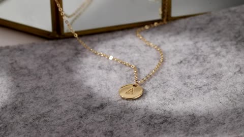 Valloey Rover Initial Necklaces for Women 14K Gold