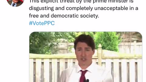 Canadian Prime Minister threatening anyone refusing to be vaccinated
