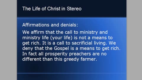 “The World Has Sold us a Bill of Goods. Christ Offers Life Eternal”