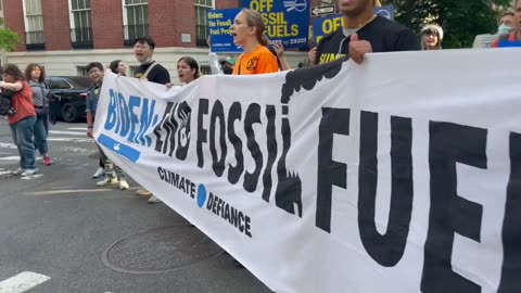 Climate protesters gather outside Biden's donor event in Manhattan