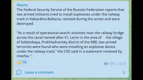 "Actually tried to destroy railway lines?? How uncool that is of the Kiev regime!"