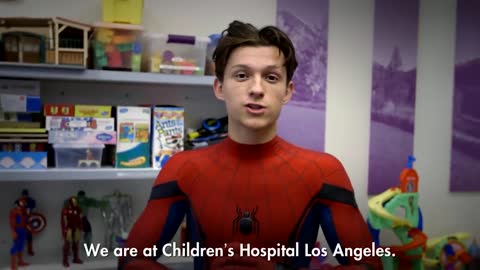 Tom Holland, Spider-Man_ Homecoming, Visits Kids at Children's Hospital Los Ange