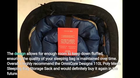 Customer Comments: OmniCore Designs 110L Poly Mesh Sleeping Bag Storage Sack