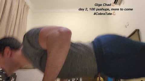 Day 2, pushups challenge, 100 pushups, 5x20, Giga Chad's, Top Gs