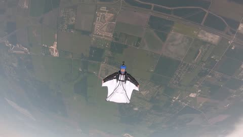 Two Wingsuit Pilots Descending Together