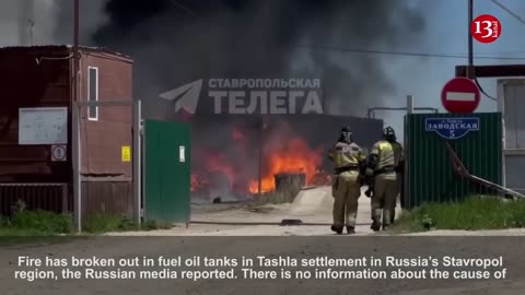Firefighters are trying to put out another massive fire in Russia's Stavropol region