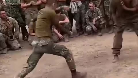 Friendly Knife Fighting Between Philippine Marine And USM