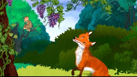 The Fox and the grapes story in english