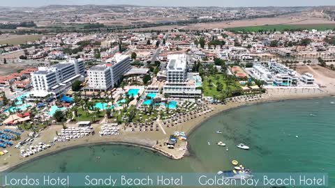 Lordos Hotel • Sandy Beach Hotel • Golden Bay Beach | Larnaca Drone Video
