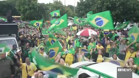 Demonstrators in Brazil hold