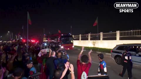 Cristiano Ronaldo and Portugal arrive at their team hotel ahead of FIFA World Cup in Qatar