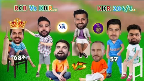 IPL Funny Comedy 😭 _ RCB Vs KKR Match Highlights _ Shardul Thakur 68 & Gurbaz 57 Run Rohit V.Kohli