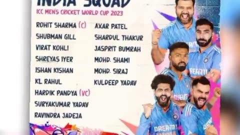 India squad for world cup 2023 | icc men's world cup 2023 india