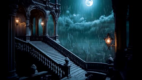 Horrifying Night at Castle - Dark Academia Music with Rain 2024