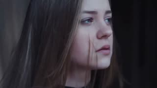 Beautiful lonely sad girl background [Free Stock Video Footage Clips]