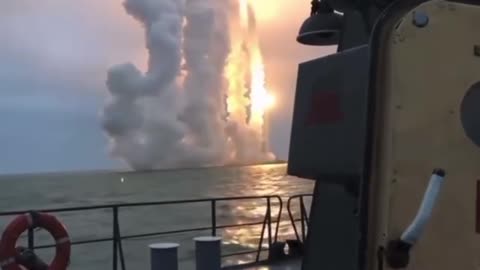 🇷🇺🚀Frames of launches of Kalibr missiles from ships in the Black Sea