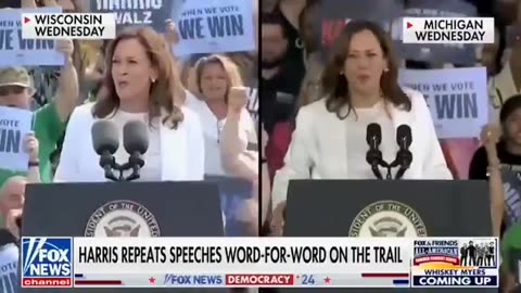 Harris Repeats speeches word for word Wisconsin vs Michigan