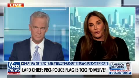 Caitlyn Jenner- 'Woke' media changed meaning of Thin Blue Line flag