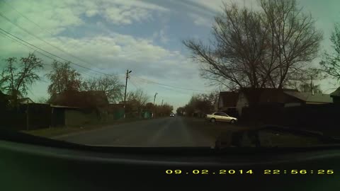 Dashcam Captures Close Call at Crosswalk