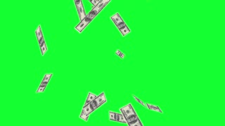 Money rain green screen effect