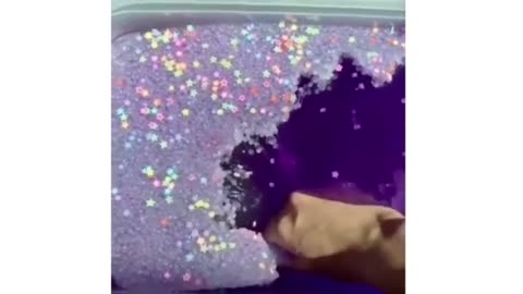 Playing with slime 💜Follow and like it💜