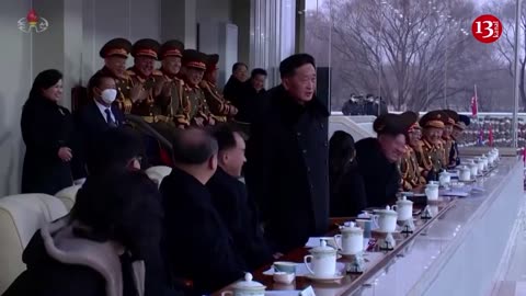 Video of North Korean leader watching sports game with daughter