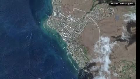 Hawaii Fires Before/After Aerial View Photos of Lahaina,Maui