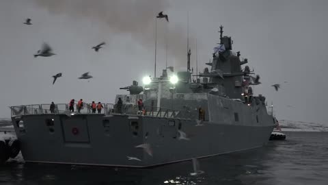 Departure of Admiral Gorshkov frigate from its base.