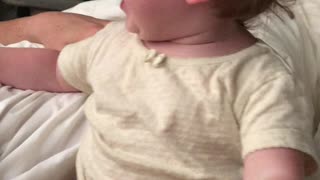 Baby Reacting to Dad Being Home After Traveling for Work