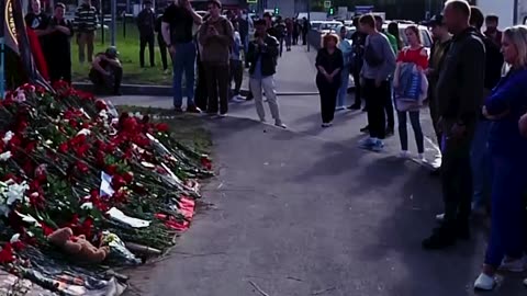 St. Petersburg residents bring flowers to makeshift memorial near PMC Wagner Centre