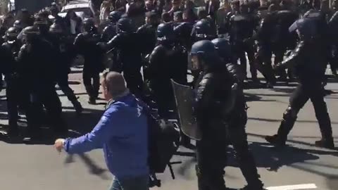 April 8 2017 France Corsica 1 Cops trying to disperse Antifa