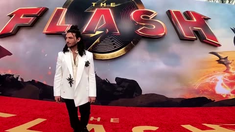 Ezra Miller attends 'The Flash' premiere in LA